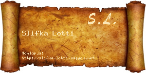Slifka Lotti névjegykártya